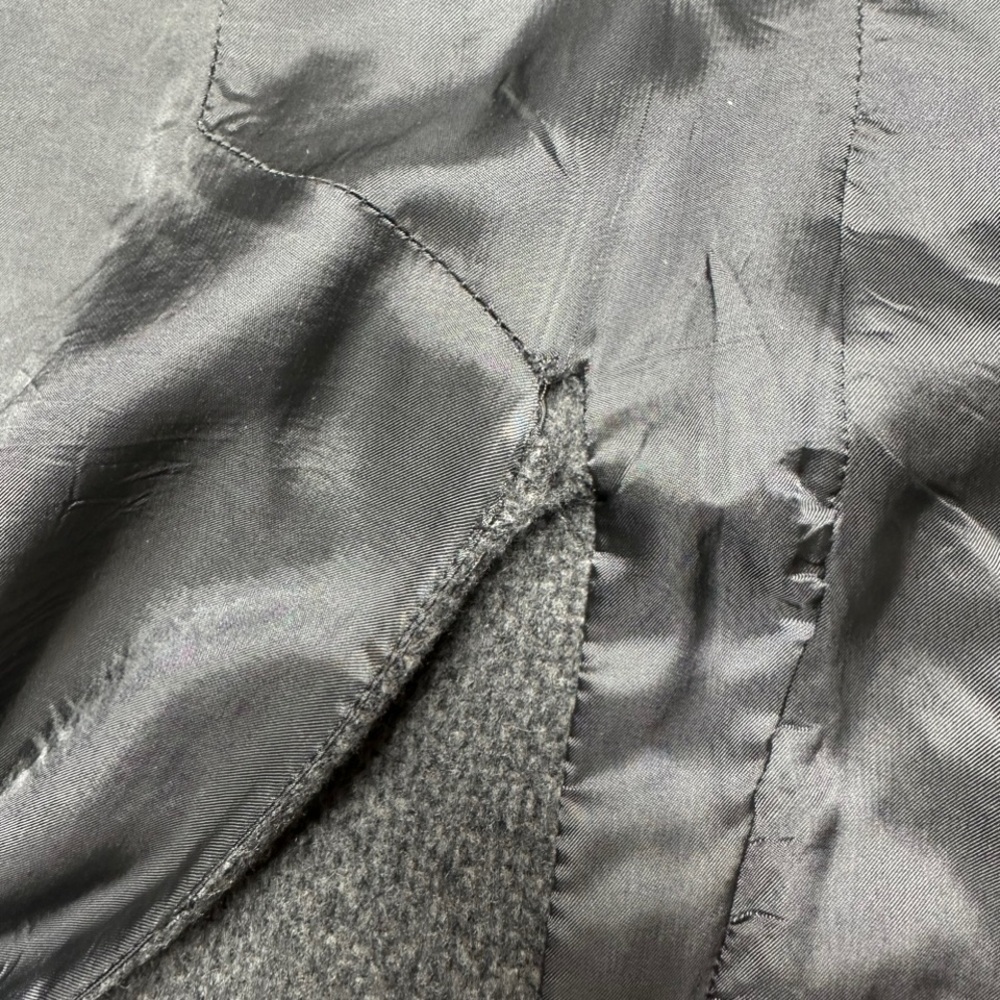 Giorgio Armani ~ Women’s Wool Mohair Alpaca Gray Trench Car Coat ~ Sz 8 ~ VTG - Picture 15 of 16
